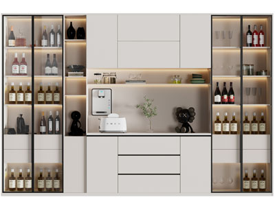 现代酒柜3d模型 现代酒柜