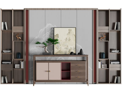 新中式装饰柜、玄关柜