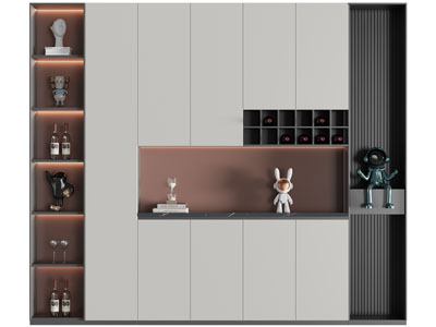 现代装饰酒柜3d模型 现代装饰酒柜