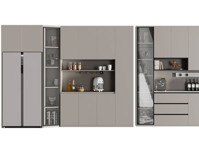 现代酒柜3d模型 现代酒柜