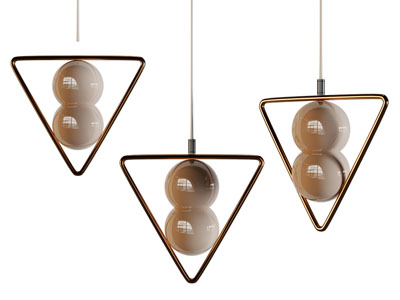 现代三角装饰的吊灯
