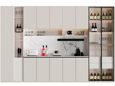 现代酒柜3d模型 现代酒柜