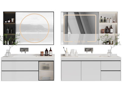现代洗手台、镜柜