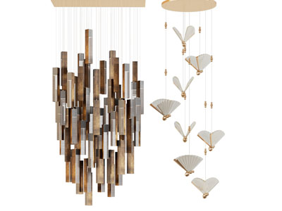 现代灯盘垂线吊灯