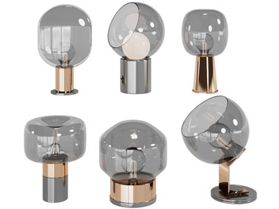 现代烟灰玻璃灯罩台灯