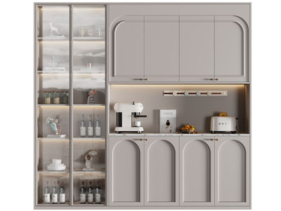 现代酒柜3d模型 现代酒柜