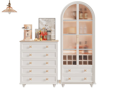 法式酒柜、餐边柜3d模型 法式酒柜、餐边柜
