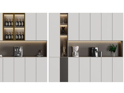 现代酒柜3d模型 现代酒柜