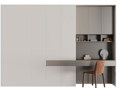 现代带梳妆台的衣柜3d模型 现代带梳妆台的衣柜