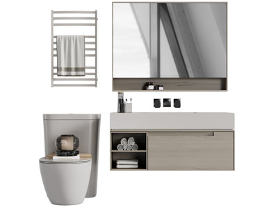 现代悬挂式洗手台、马桶