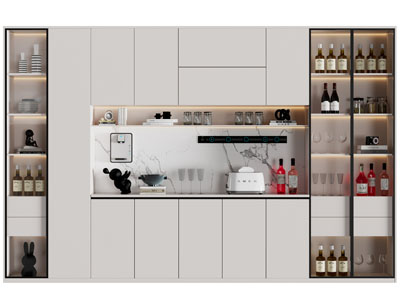 现代中间镂空酒柜3d模型 现代中间镂空酒柜