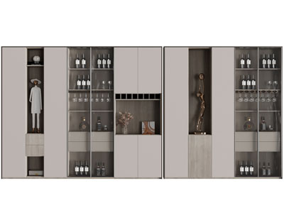 现代酒柜3d模型 现代酒柜