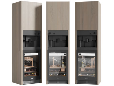 现代嵌入柜体的电子恒温酒柜3d模型 现代嵌入柜体的电子恒温酒柜