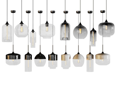 现代玻璃灯罩吊灯