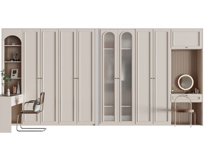 现代带梳妆台的衣柜3d模型 现代带梳妆台的衣柜