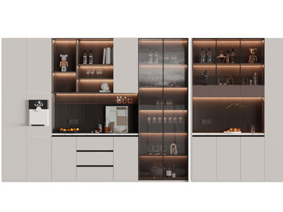 现代酒柜3d模型 现代酒柜