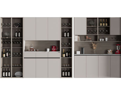 现代酒柜3d模型 现代酒柜