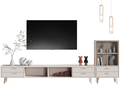 北欧电视柜、电视机、边柜