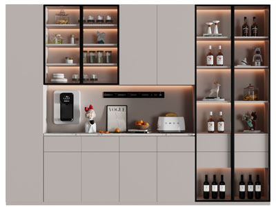 现代中间镂空酒柜3d模型 现代中间镂空酒柜