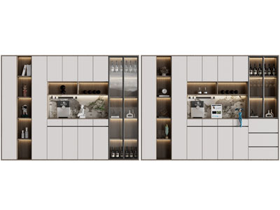 现代酒柜3d模型 现代酒柜