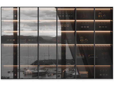 现代玻璃柜门的酒柜3d模型 现代玻璃柜门的酒柜