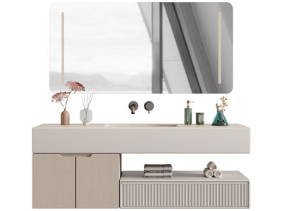 现代洗手台、镜柜