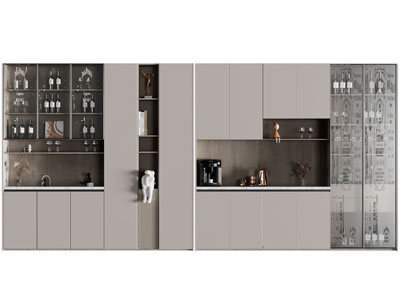 现代酒柜3d模型 现代酒柜