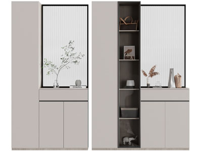 现代玄关隔断鞋柜