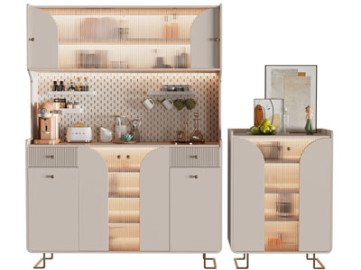 现代中间镂空的餐边柜