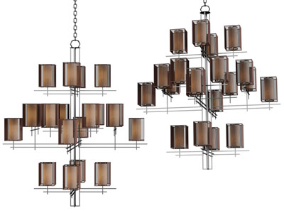 现代茶色玻璃灯罩吊灯