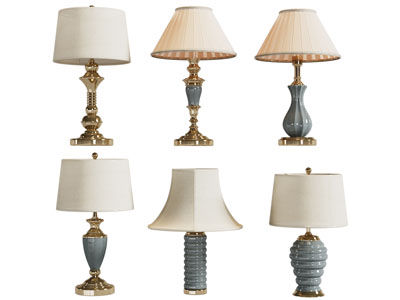 现代复古陶瓷灯柱台灯