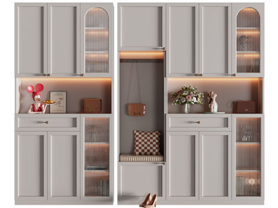 现代带卡座的玄关鞋柜