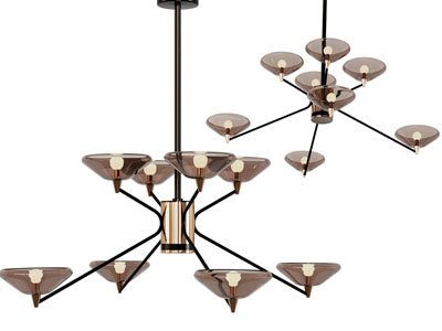 现代双层玻璃灯罩吊灯