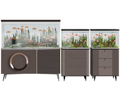 现代带收纳的鱼缸