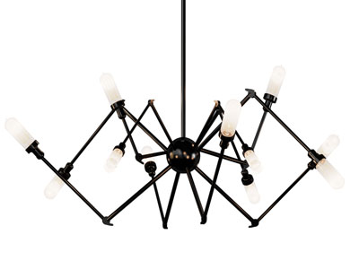 现代黑色金属灯架吊灯