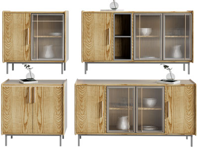 现代木纹理的餐边柜