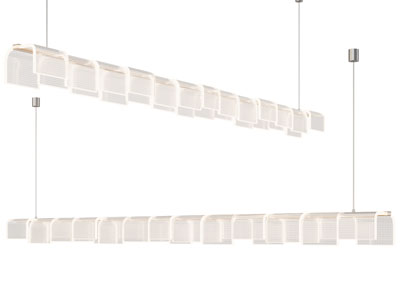 现代水晶灯罩长条形吊灯