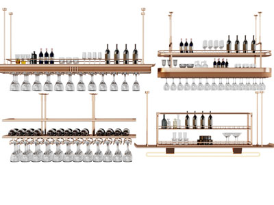 现代轻奢酒架3d模型 现代轻奢酒架