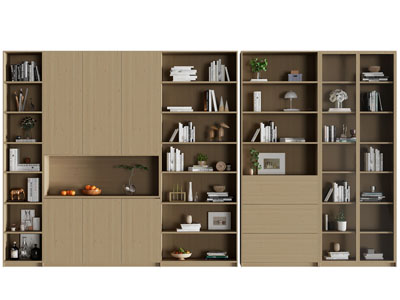 新中式开放式书柜