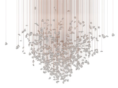 现代垂线水晶吊坠吊灯