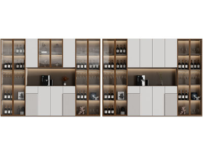 现代酒柜3d模型 现代酒柜