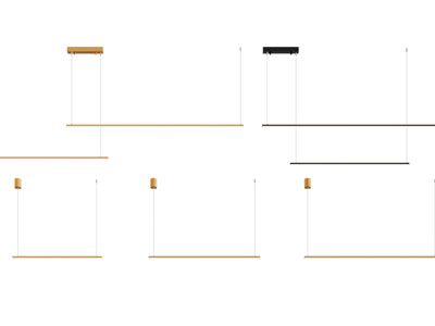 现代金属杆条形吊灯