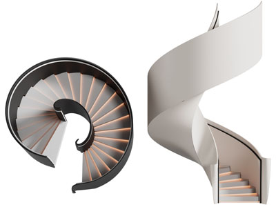 现代旋转楼梯3d模型 现代旋转楼梯