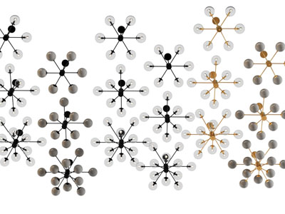 现代球形灯罩多头吊灯