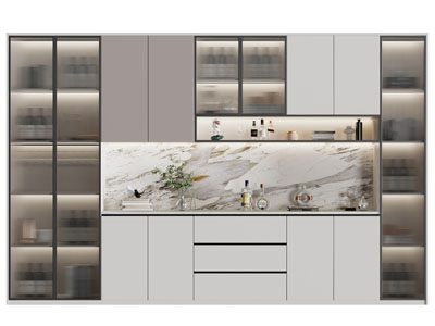 现代中间镂空酒柜3d模型 现代中间镂空酒柜