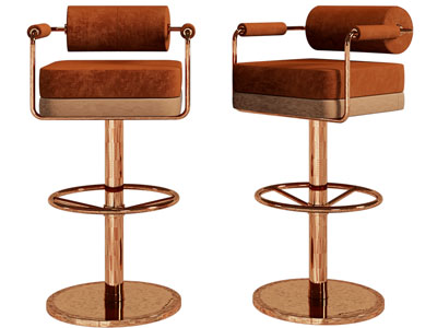 现代轻奢复古吧椅