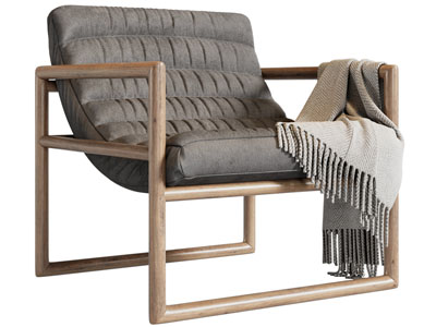 现代实木框架的休闲椅子