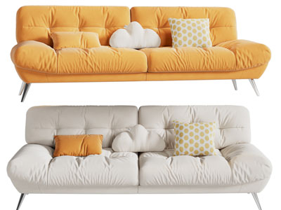现代布艺双人沙发3d模型 现代布艺双人沙发