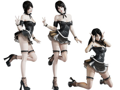 现代穿女仆装的女人