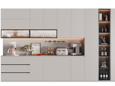现代中间镂空酒柜3d模型 现代中间镂空酒柜